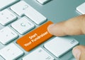 Start Your Fundraiser - Inscription on Orange Keyboard Key