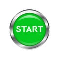 start green circle glossy web icon on white background. Royalty Free Stock Photo