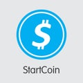 Startcoin Virtual Currency. Vector START Element.