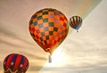 Breaking Sunrise and three balloons at 2018 Colorado Springs Hot Air Balloon Labor Day Classic