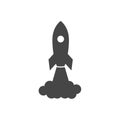 Started rocket spaceship icon - Illustration