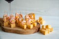 Starter idea: shrimps with cheese and lemon Royalty Free Stock Photo