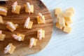 Starter idea: shrimps with cheese and lemon Royalty Free Stock Photo