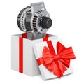 Starter inside gift box, present concept. 3D rendering Royalty Free Stock Photo