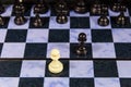 Starting game of chess on chessboard. Game concept Royalty Free Stock Photo