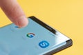 Starting google service on smartphone screen