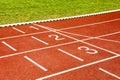 The starting lines at stadium. Royalty Free Stock Photo