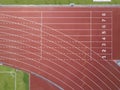 Starting point with running track lane numbers Royalty Free Stock Photo