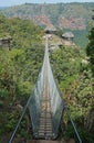 STARTING POINT OF SUSPENSION BRIDGE OVER ORIBI GORGE Royalty Free Stock Photo