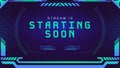 Starting stream screen ui. Game live streaming banner template, modern web page with online status. Vector gaming interface