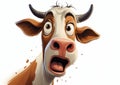 Startled Cow: A Hilarious Illustration of Panic and Concern