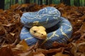 startling albino python slithering in the undergrowth Royalty Free Stock Photo