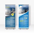 Business roll up design template, X-stand, Vertical flag-banner design layout, standee display promoting