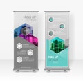 Business roll up design template, X-stand, Vertical flag-banner design layout, standee display promoting