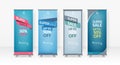 Business roll up design template, X-stand, Vertical flag-banner design layout, standee display promoting