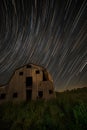 Startrails,old barn Royalty Free Stock Photo