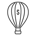 Startup air balloon icon, outline style Royalty Free Stock Photo