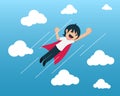 Startup Boy Flying in blue sky. Royalty Free Stock Photo