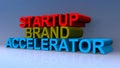 Startup brand accelerator on blue Royalty Free Stock Photo