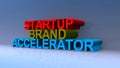 Startup brand accelerator on blue