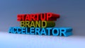 Startup brand accelerator on blue Royalty Free Stock Photo