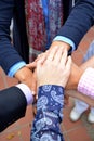Business People Teamwork Cooperation Hands Together latin Royalty Free Stock Photo
