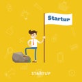 Startup business project process vector flat