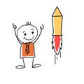 Startup business stickfigure illustration