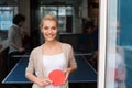 Startup business team playing ping pong tennis Royalty Free Stock Photo