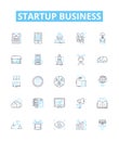 Startup business vector line icons set. Venture, Launch, Incubate, Fund, Innovate, Entrepreneur, Invest illustration