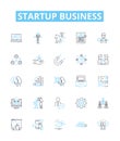 Startup business vector line icons set. Venture, Launch, Incubate, Fund, Innovate, Entrepreneur, Invest illustration