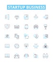 Startup business vector line icons set. Venture, Launch, Incubate, Fund, Innovate, Entrepreneur, Invest illustration