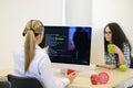 Startup business, young woman as software developer working on computer at modern office Royalty Free Stock Photo