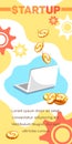 Blogging Laptop And Golden Coins