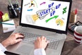 Startup concept on a laptop screen Royalty Free Stock Photo