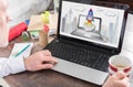 Startup concept on a laptop screen Royalty Free Stock Photo