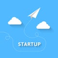 Startup concept with paper plane Royalty Free Stock Photo