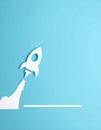 Startup Concept Paper Rocket Launch Royalty Free Stock Photo