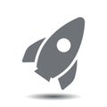 Startup concept rocket pictogram icon