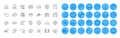 Startup concept, Shoes and Healthcare calendar line icons pack. For web app. Color icon buttons. Vector
