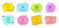 Startup concept, Speech bubble and Checkbox icons set. Horizontal chart, Creative design and Inspiration signs. Vector