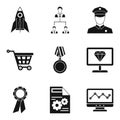 Startup development icons set, simple style Royalty Free Stock Photo