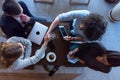 Startup Diversity Teamwork Brainstorming Meeting Concept.Business Team Coworkers Shaking hands after meeting.People Working Royalty Free Stock Photo