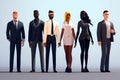 Startup or Enterprise Ready for Work with Business Diversity Team Clipart, Low Poly Style - Generative AI