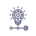 startup, entrepreneurship icon with a light bulb