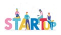 Startup - flat design style colorful illustration Royalty Free Stock Photo