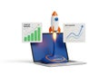 Startup growth launched by data analysis Royalty Free Stock Photo