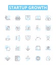 Startup growth vector line icons set. Entrepreneurship, Acceleration, Scaling, Funding, Expansion, Improvement