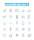 Startup growth vector line icons set. Entrepreneurship, Acceleration, Scaling, Funding, Expansion, Improvement