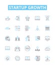 Startup growth vector line icons set. Entrepreneurship, Acceleration, Scaling, Funding, Expansion, Improvement
